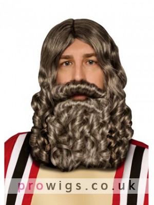 Biblical Beard And Wig Grey