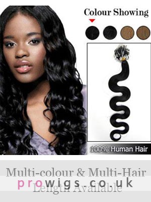 20" 100% Human Hair Wavy Micro Loop Hair Extensions