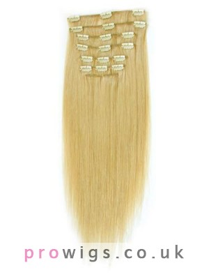 10 Pcs From 14" Straight Clip In Full Head Set