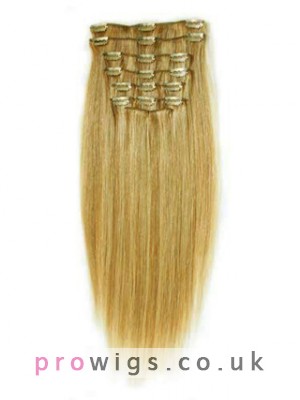 10 Pcs From 14" Straight Clip In Full Head Set