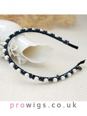 Shinning Crystal Cloth Art Pearl Hair Bands For Women
