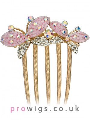 Unique Butterfly Shape Crystal Comb Rhinestone Hair Combs