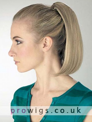 12" Straight Bob Shape Synthetic Ponytail With Clip
