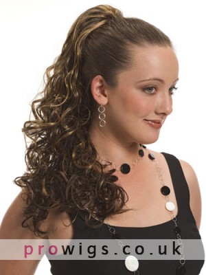 18" Claw Clip Synthetic Flow Curled Ponytail