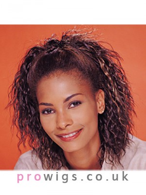 Modern Medium Curly Synthetic Half Wig
