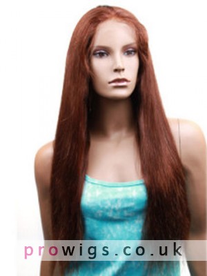 Remy Hair Lace Front Yaki Straight Wig