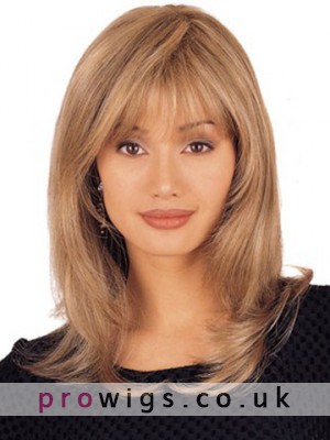 Mid Length 100% Human Hair Lace Front Layered Wig