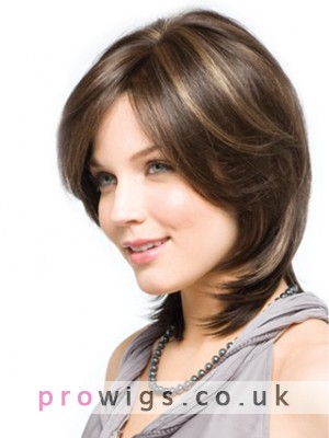 Mid-Length Straight Synthetic Wig