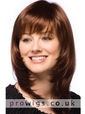 Mid-Length Soft Layers Capless Human Hair Wig