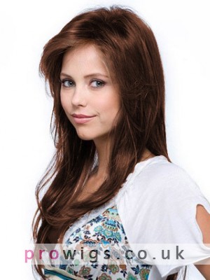 Long Straight Relaxed Layers Human Hair Wig