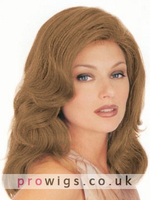 Mid-Length Front Lace Human Hair Wavy Wig