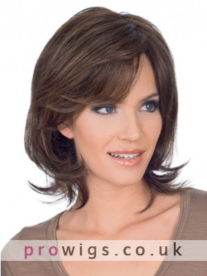 Natural Straight Mid-Length Lace Front Human Hair Wig