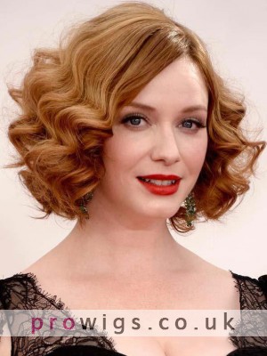 Charming Bob Hairstyle Curly Lace Front Human Hair Wig