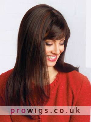 Long Straight Capless Wig With Side Bangs