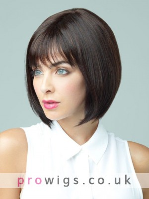 Bob Style Capless Short Wig With Bangs