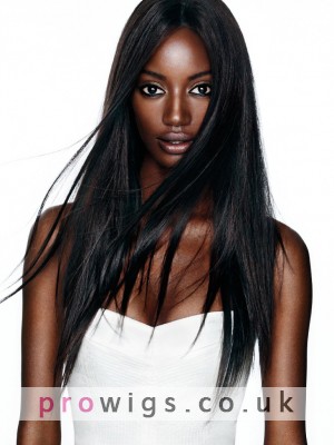 22" Long Straight Full Lace Remy Human Hair Wig 