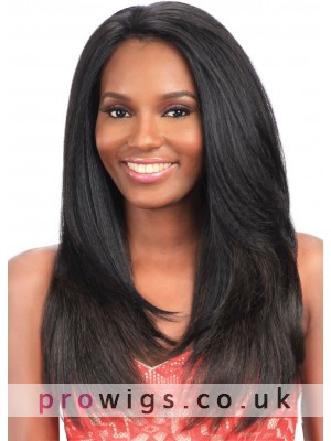 20" Length Straight Heat Resistant Full Lace Remy Human Hair Wig  