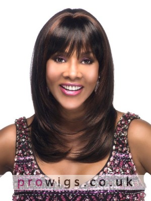 Black Medium Length Lace Front Remy Human Hair Wig