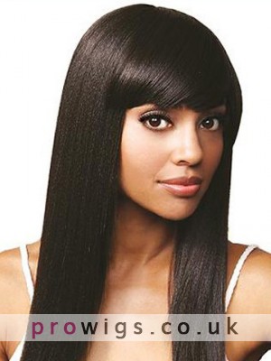 20" Silky Straight Remy Human Hair Lace Front Wig