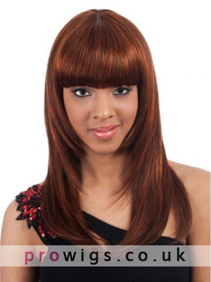 20"  Straight Full Bangs Synthetic Wig