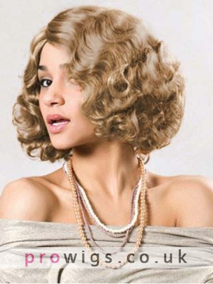 Medium Length Capless Curly Synthetic Wig