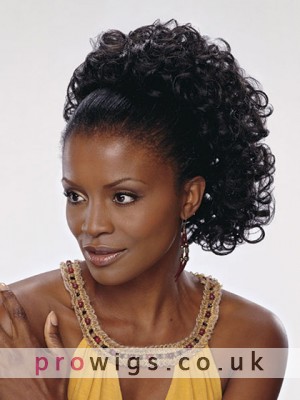 Natural Curly Synthetic Stretch-A-Comb Wig