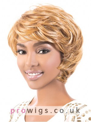 Classical Boy-cut Synthetic Wavy Wig For Black Women