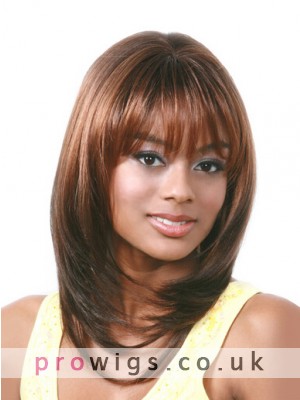Layered Long Synthetic Straight About In 16" For Black Women