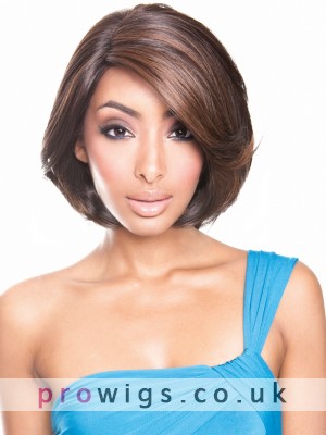 Human Hair Medium Side-parting Lace Front Wig
