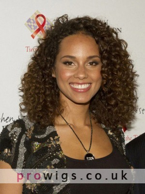 Chic Medium Curly Brown African American Lace Wigs For Women