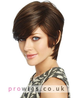 Asymmetry Short Synthetic Silky Straight Capless Wig