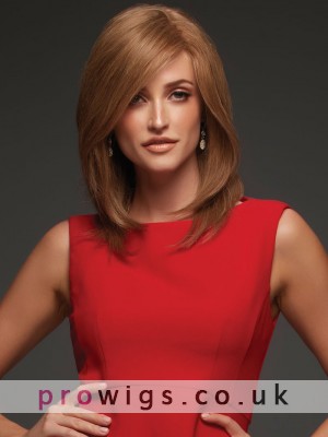 Shoulder-length Hair Side-parting Capless Synthetic Wig