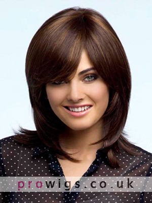 Shoulder Length Feathery Layers Synthetic Wig