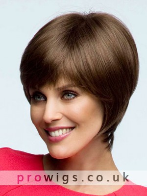Tapered Bob With Feathered Fringe Bangs Synthetic Wig