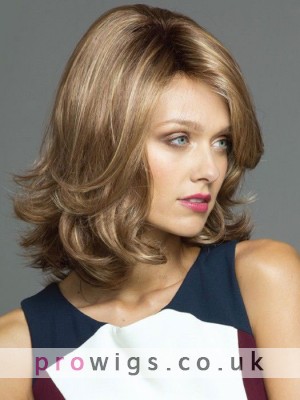 Shoulder Length Wavy Synthetic Capless Wig For Women