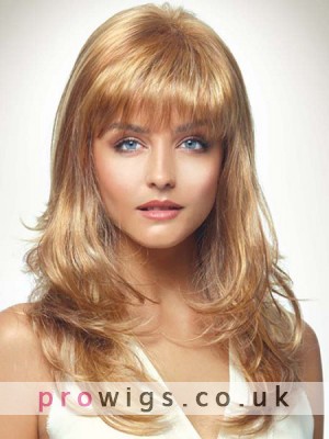 A Face Framing Fringe Long Layers Loft Waves Synthetic Wig