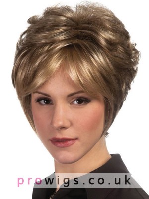 Short Soft Curls Pixie Cut Synthetic Wig With Wispy Long Sides