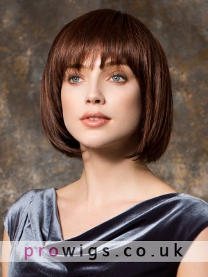Chin Length Bob Style Synthetic Wig With Full Bangs