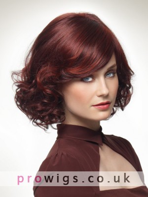 Chin Length Layered Curly Natural Volume Synthetic Wig