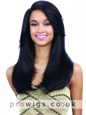 Charming Layers Black Synthetic Capless Wig
