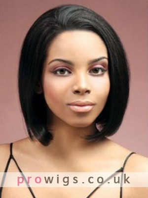 8" Silky Straight Remy Human Hair Lace Front Wig