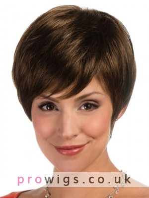 Synthetic Cropped Lace Front Wig With Asymmetric Fringe