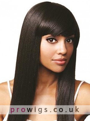 16 Inch Silky Straight Remy Human Hair Full Lace Wigs