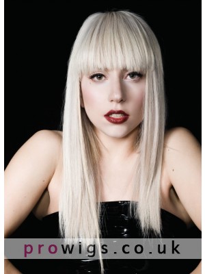 Lady Gaga Long Straight Synthetic Wig
