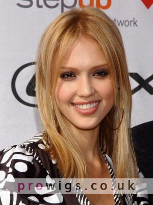 Jessica Alba Human Hair Straight Full Lace Wig