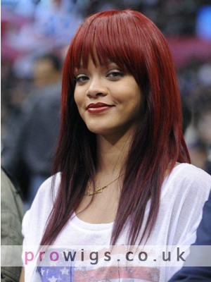Rihanna Carefree Long Straight Remy Human Hair Wig