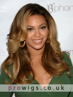 Super Sexy Beyonce's Long Wavy Human Hair Wig