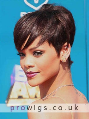 Sexy Beautiful Unique Rihanna Hairstyle Short Straight Wig