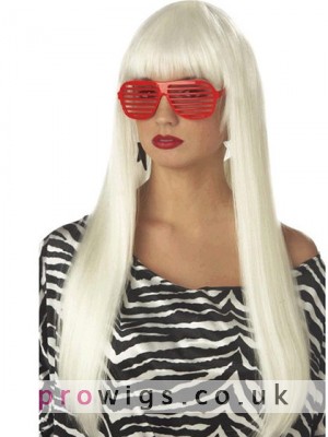Cool Long Straight Lady Gaga Capless Wig For Woman