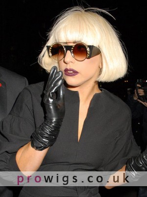 Classic Short Straight Lady Gaga Capless Wig For Woman